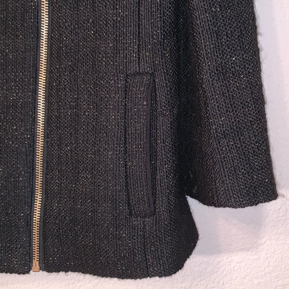 Ann Taylor Black and Gold Moto Blazer Sz 8 - Picture 4 of 6